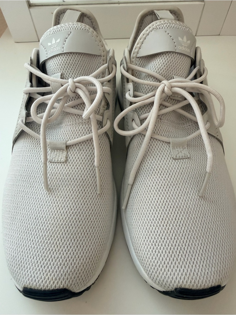 adidas Kids Light Gray Mesh Lace-Up Sneakers - Pale Neutral
